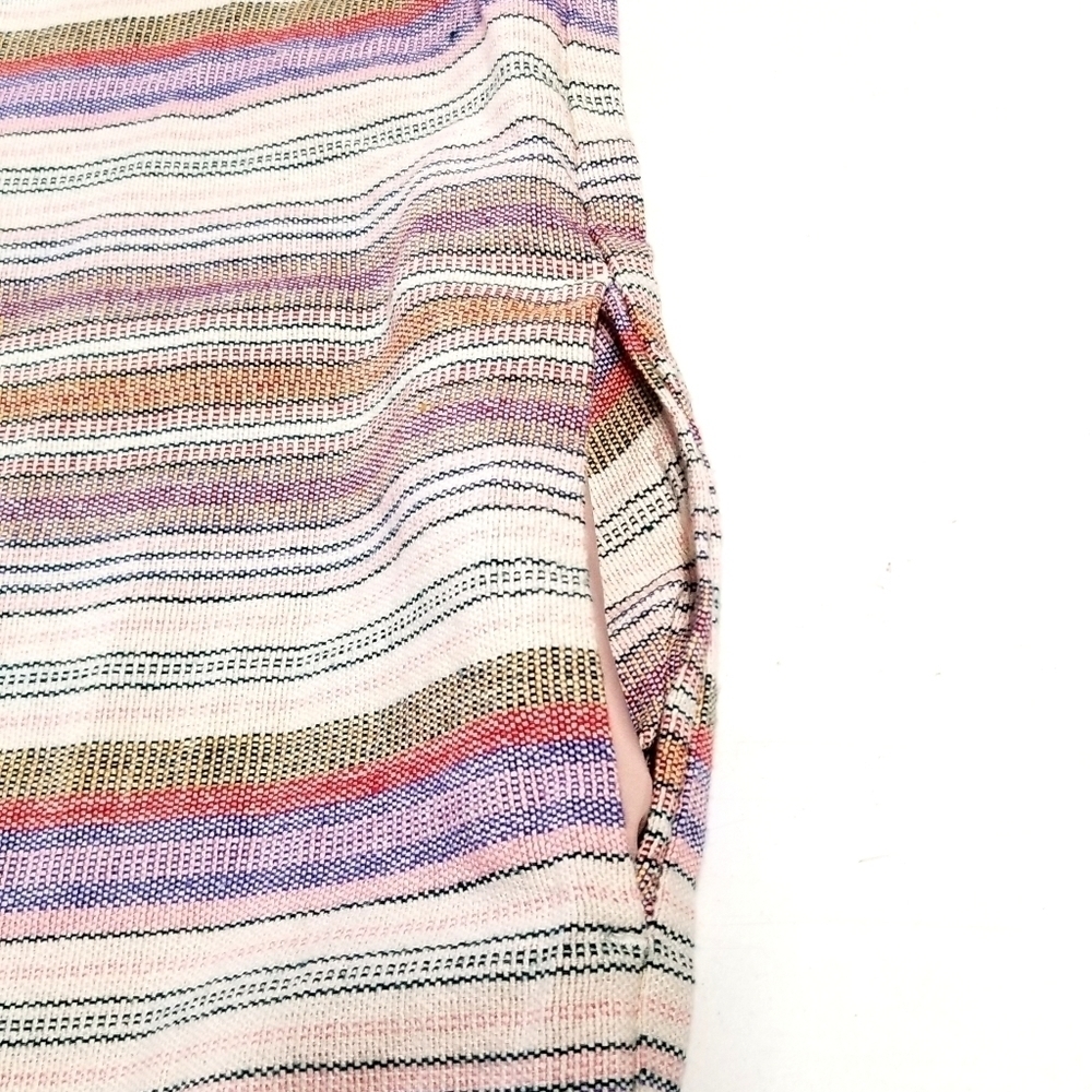 Philosophy Stripes Pastel Colored Off The Shoulder Short Dress with Pockets, L - Picture 9 of 12